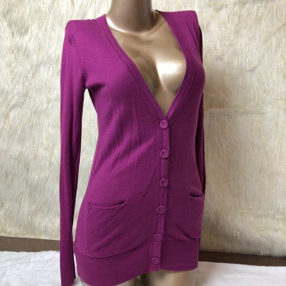 LOFT Sweaters - Ann Taylor LOFT | Long Sleeve Cardigan Deep V Cut